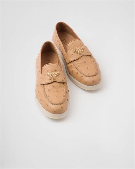 Prada Vintage Ostrich Loafers 